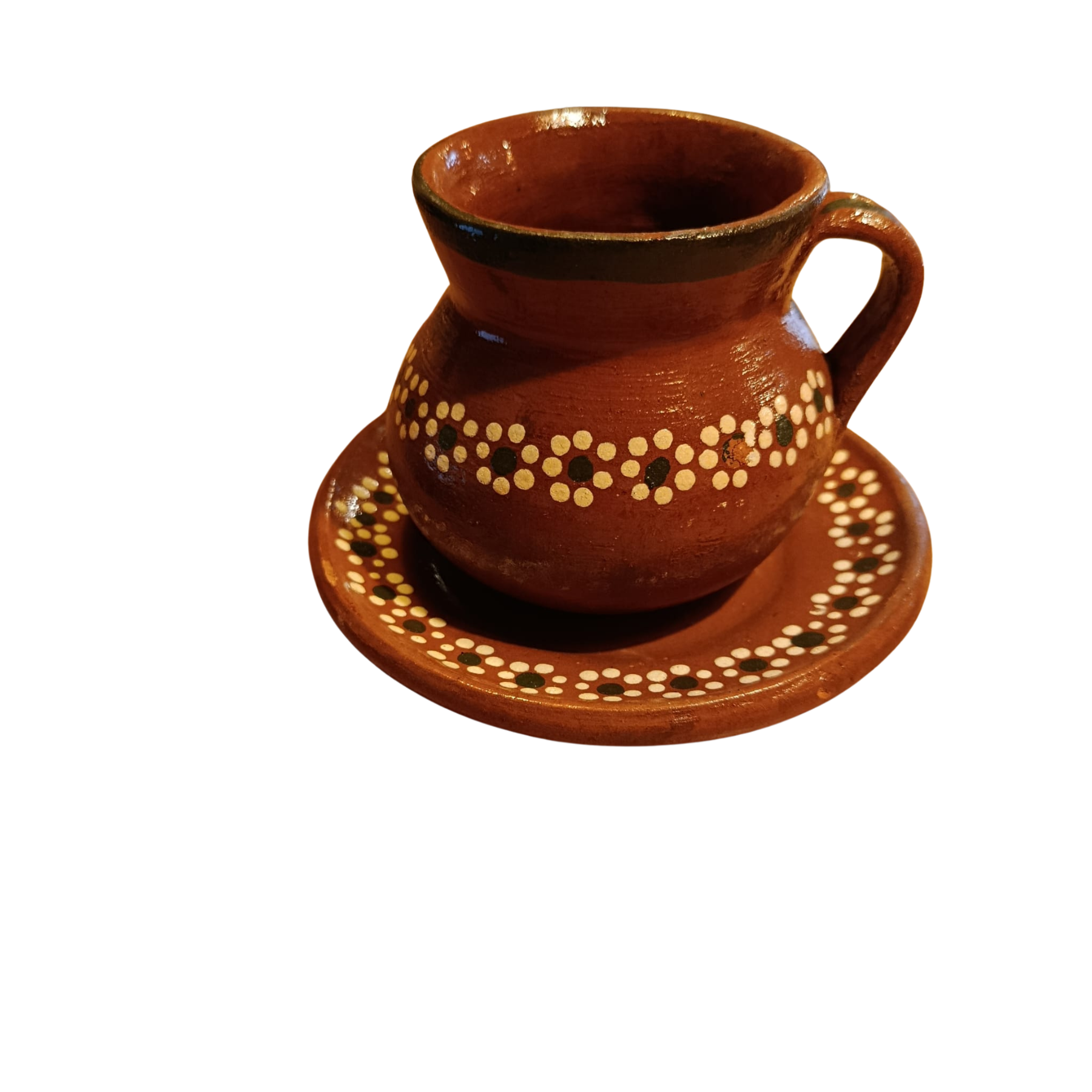 Ensemble Tasse en Terre Cuite 350 ml et Assiette Assortie 15 cm